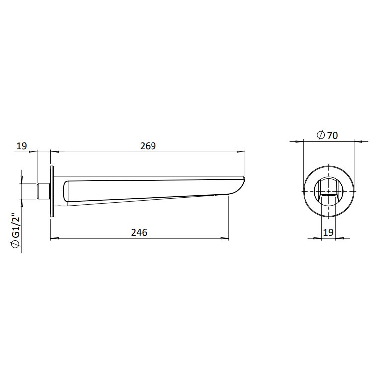 Crosswater Foile Chrome Bath Spout FO0370WC Sanctuary Bathrooms